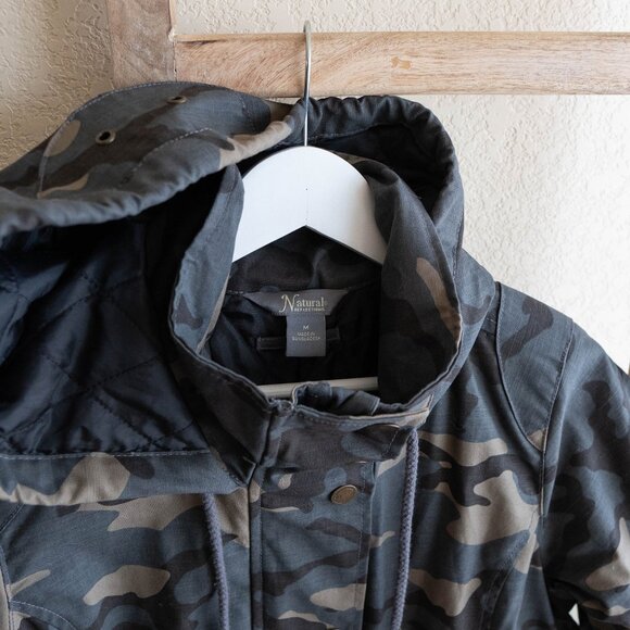 Natural Reflections Camo Hooded Parka Jacket | Women's M | Quilted Lining - Picture 2 of 10